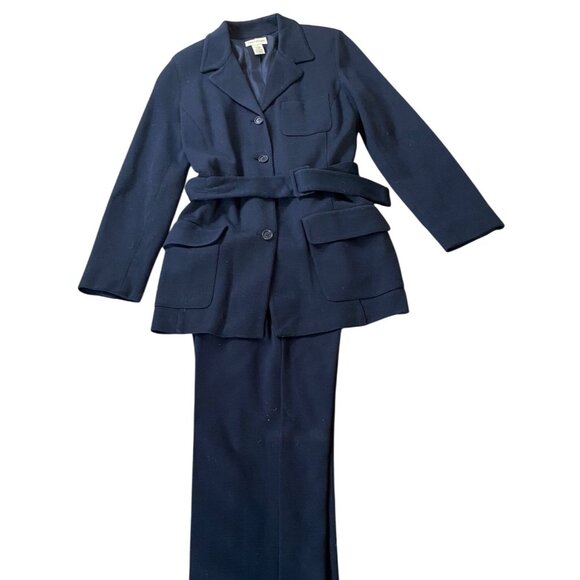 Ann Taylor Blazer w/ Belt (size 2) & Pants (size 4) Set Wool Blend - Picture 1 of 16